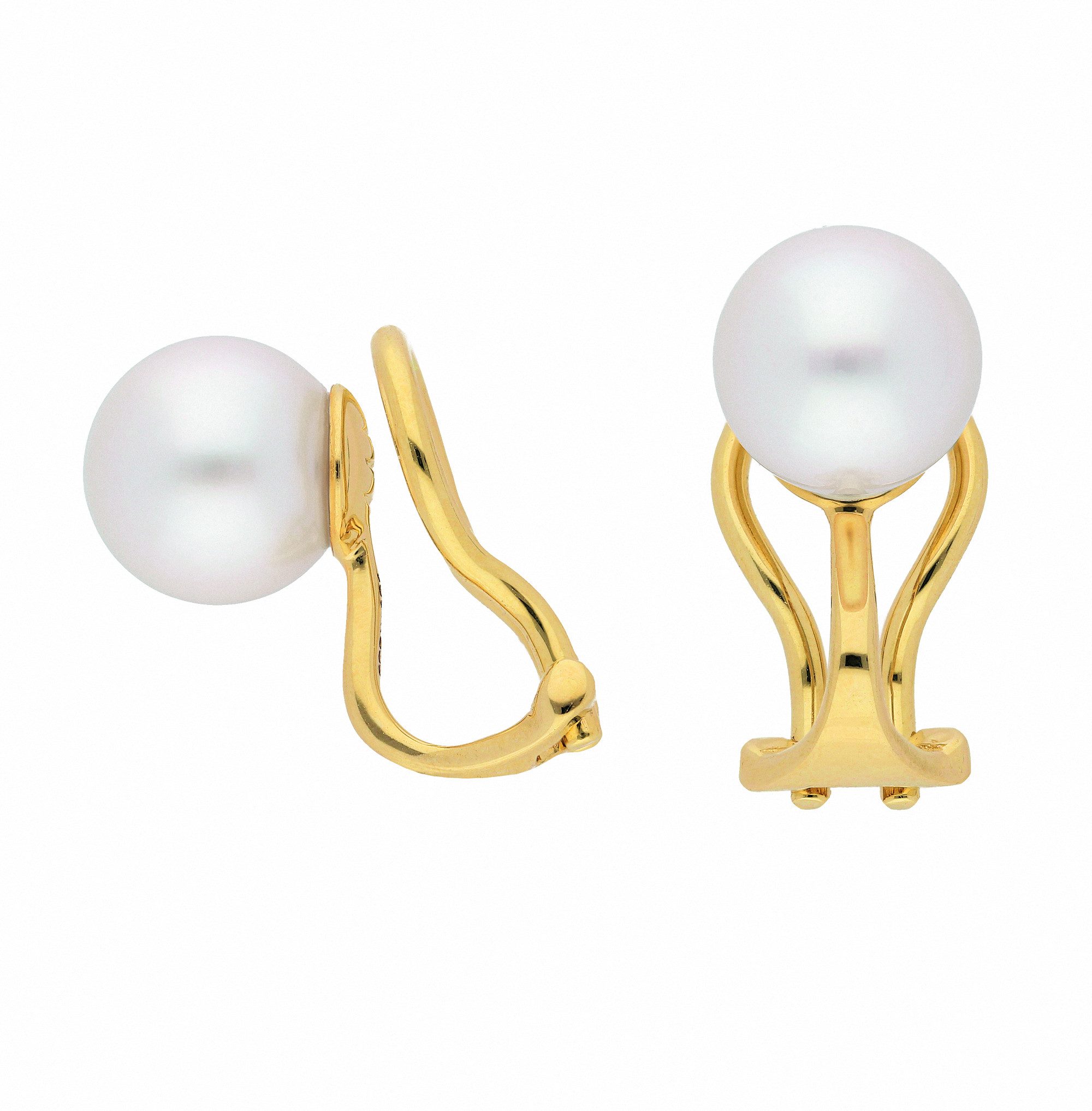 Adelia´s Paar Ohrclips Ohrclips Ohrringe 585 Gold (14K) mit Perle, Goldohrringe