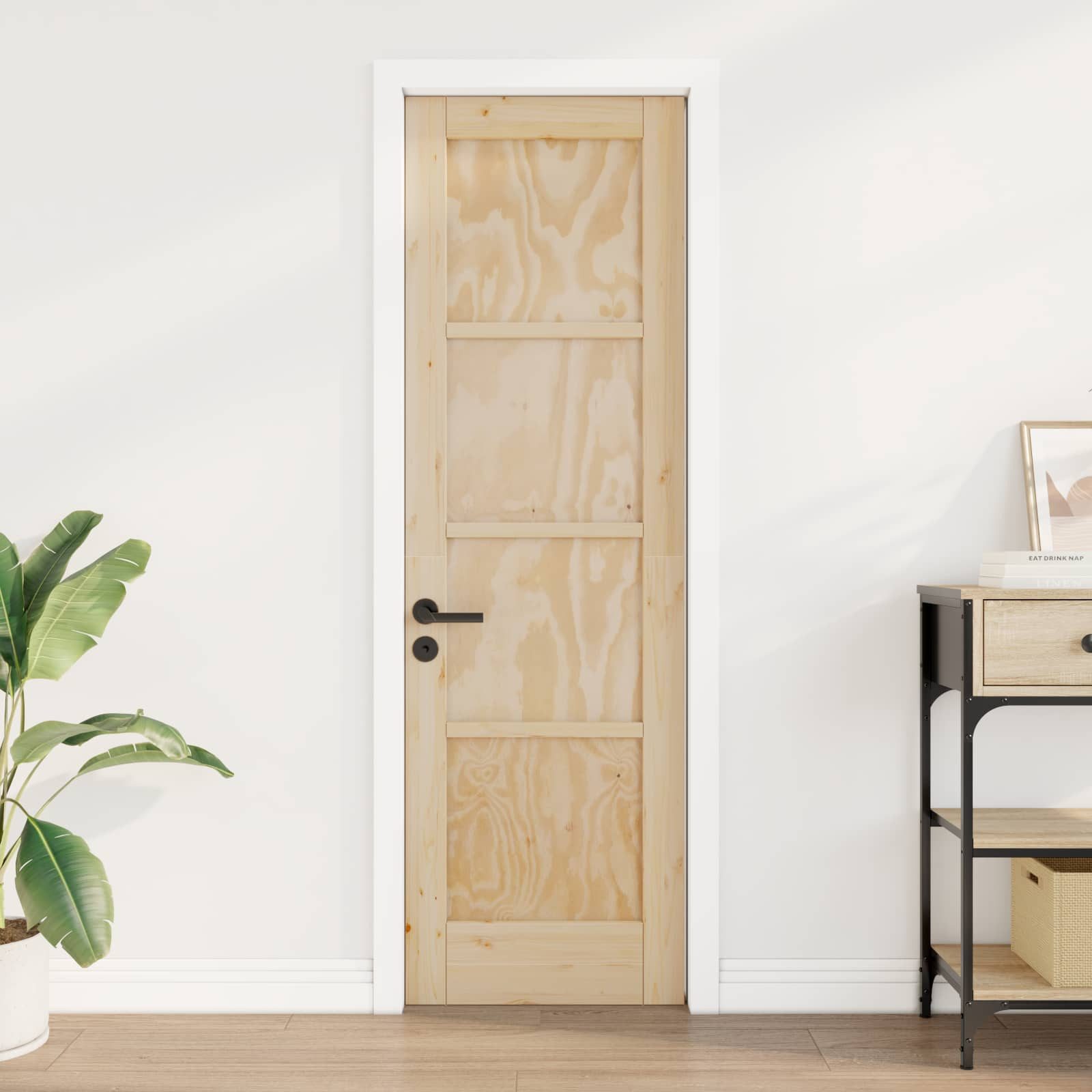 vidaXL Haustür Interior Tür Natur 61 x 198,5 cm Sperrholz (1-St)