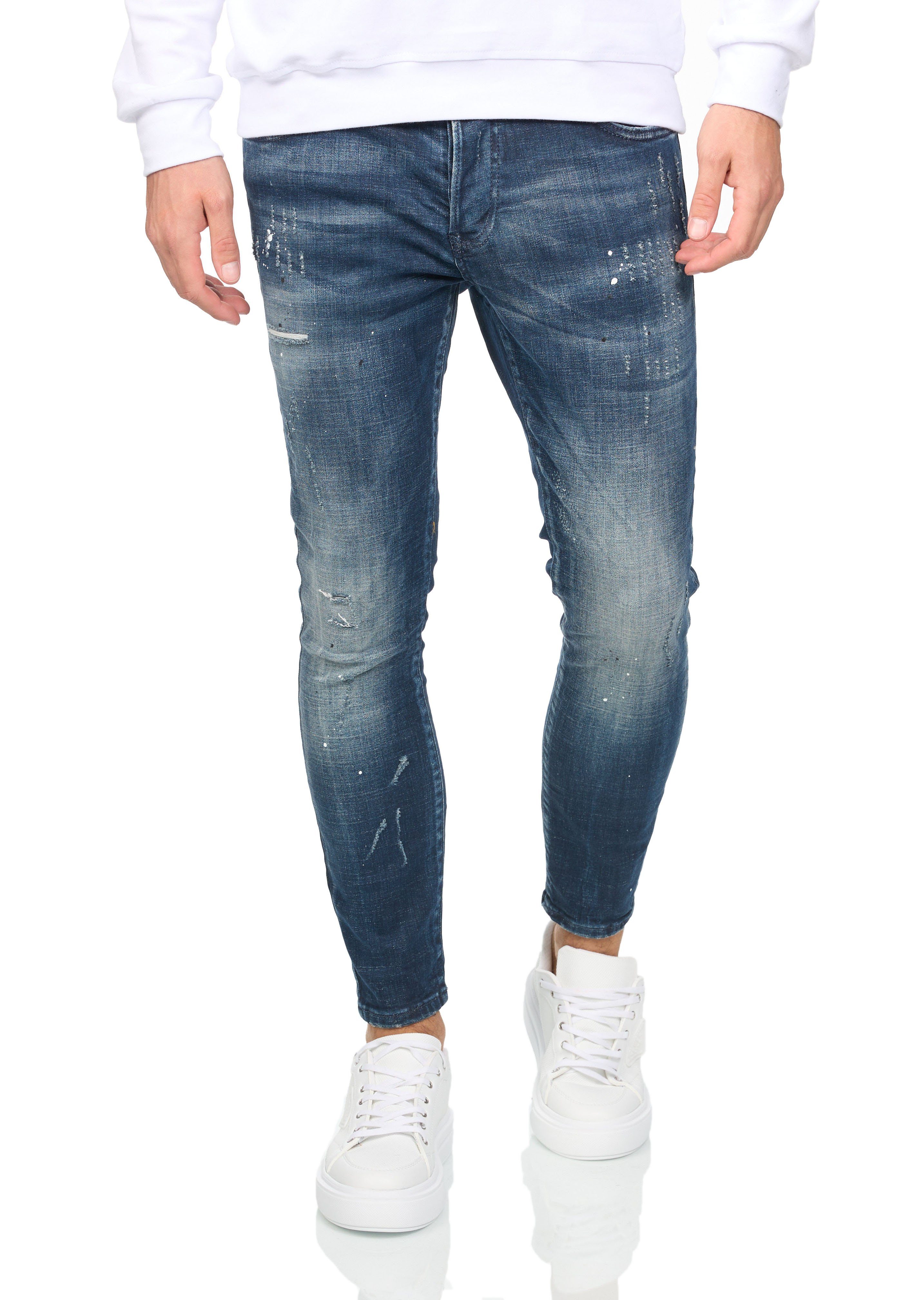 Denim Distriqt Skinny-fit-Jeans Super stretchige Destroyed 15708 DH-BI Skinny Look im Jeans