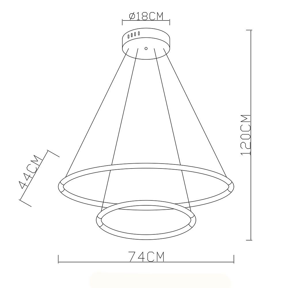Design LED Esstisch Pendelleuchte Pendelleuchte, Ring Warmweiß, verbaut, LED-Leuchtmittel LED LED etc-shop Hängeleuchte fest
