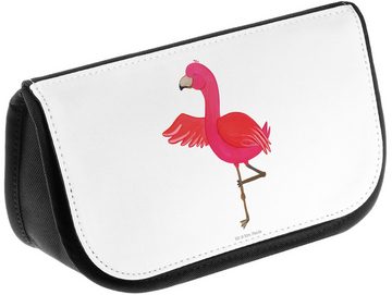 Mr. & Mrs. Panda Kosmetiktasche Flamingo Yoga - Weiß - Geschenk, Kulturbeutel, Ärger, Yoga-Übung, Kos (1-tlg), Vielseitig einsetzbar
