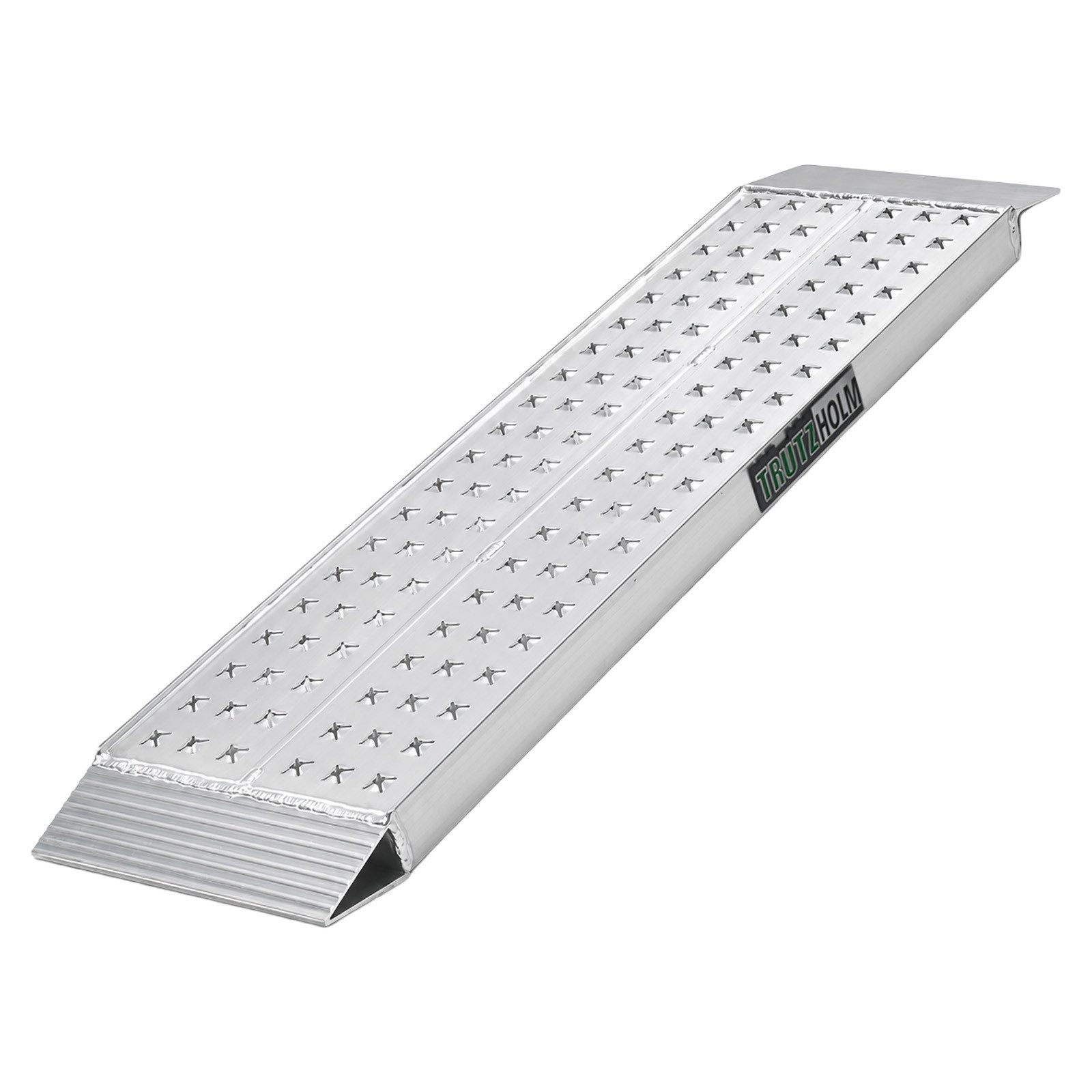 TRUTZHOLM Auffahrrampe 100x28 cm 270 kg Alu gelocht Verladerampe mit Sicherungsbolzen (Artikel, 1-St), profilierte Oberfläche