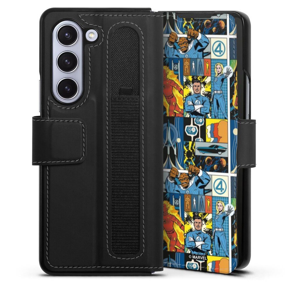 DeinDesign Handyhülle Marvel The Fantastic Four Offizielles Lizenzprodukt, Samsung Galaxy Z Fold 5 Hülle Handy Flip Case Wallet Cover