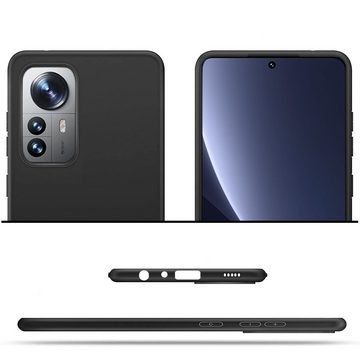 FITSU Handyhülle Slim Case für Xiaomi 12 Pro Schwarz 6,73 Zoll, Ultradünne Handyschale Slim Case Cover Schutzhülle mit Kameraschutz