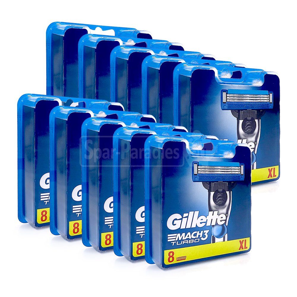 Gillette Rasierklingen Gillette Mach 3 Turbo 3D Motion Rasierklingen, 8er Pack x 10