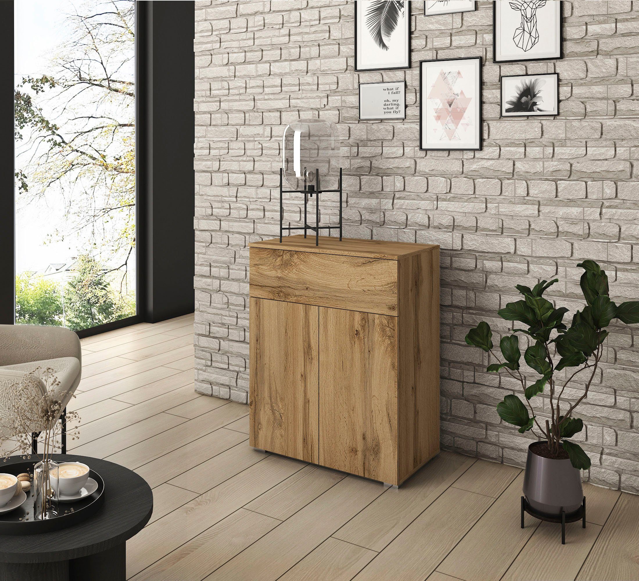 INOSIGN Sideboard PARIS (1 St), Moderne 72cm breite grifflose Kommode, vielseitig einsetzbar