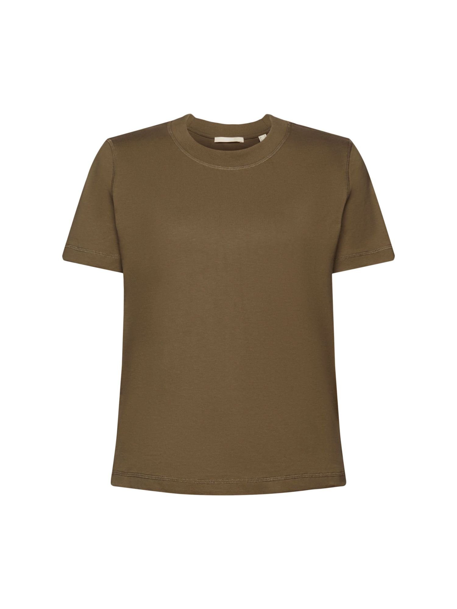 100 % aus T-Shirt GREEN Lockeres by Esprit KHAKI T-Shirt (1-tlg) edc Baumwolle