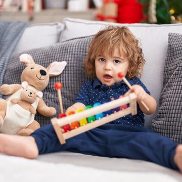 Retoo Spielzeug-Musikinstrument Xylophon aus Holz Glockenspiel für Kinder Klangspiel Musikinstrument, (Set, 8-Tonzimbel im Holzgehäuse zwei Holzschlägeln)