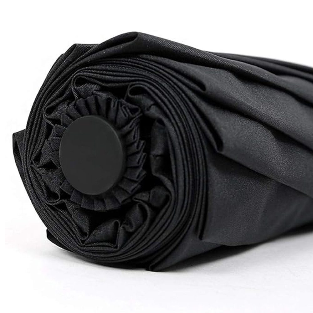 Schwarz mit Taschenregenschirm & Herren Damen für Auf-zu-Automatik, AKKEE Taschenschirm