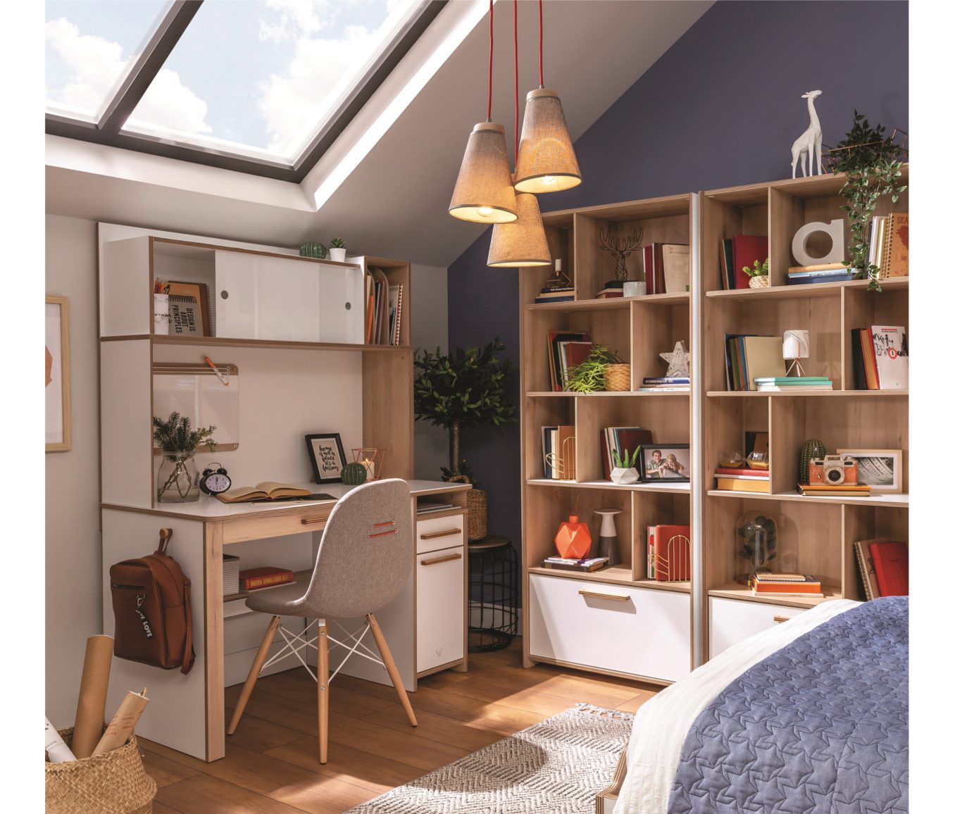 Möbel-Zeit Schreibtisch MODERA, optional mit Aufsatz