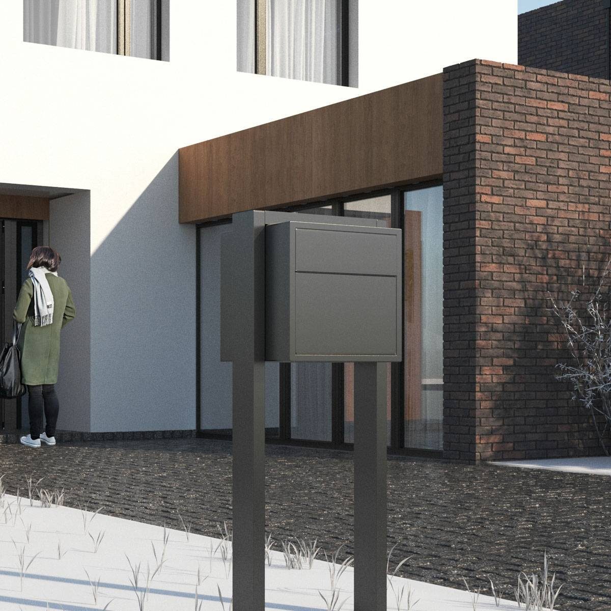 Bravios Briefkasten Standbriefkasten Soprano Edelstahl