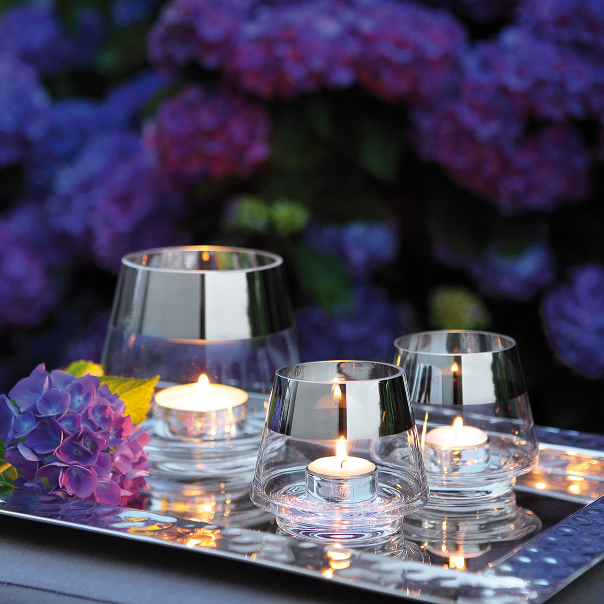Fink Teelichthalter JONA - 2er Set Teelichthalter aus Glas in Transparent/Silber Windlicht (2er Set, 1 St., 2 Stück), Teelicht - Kerzenlicht - Geschenkeset - Dekoration - Kerzenhalter