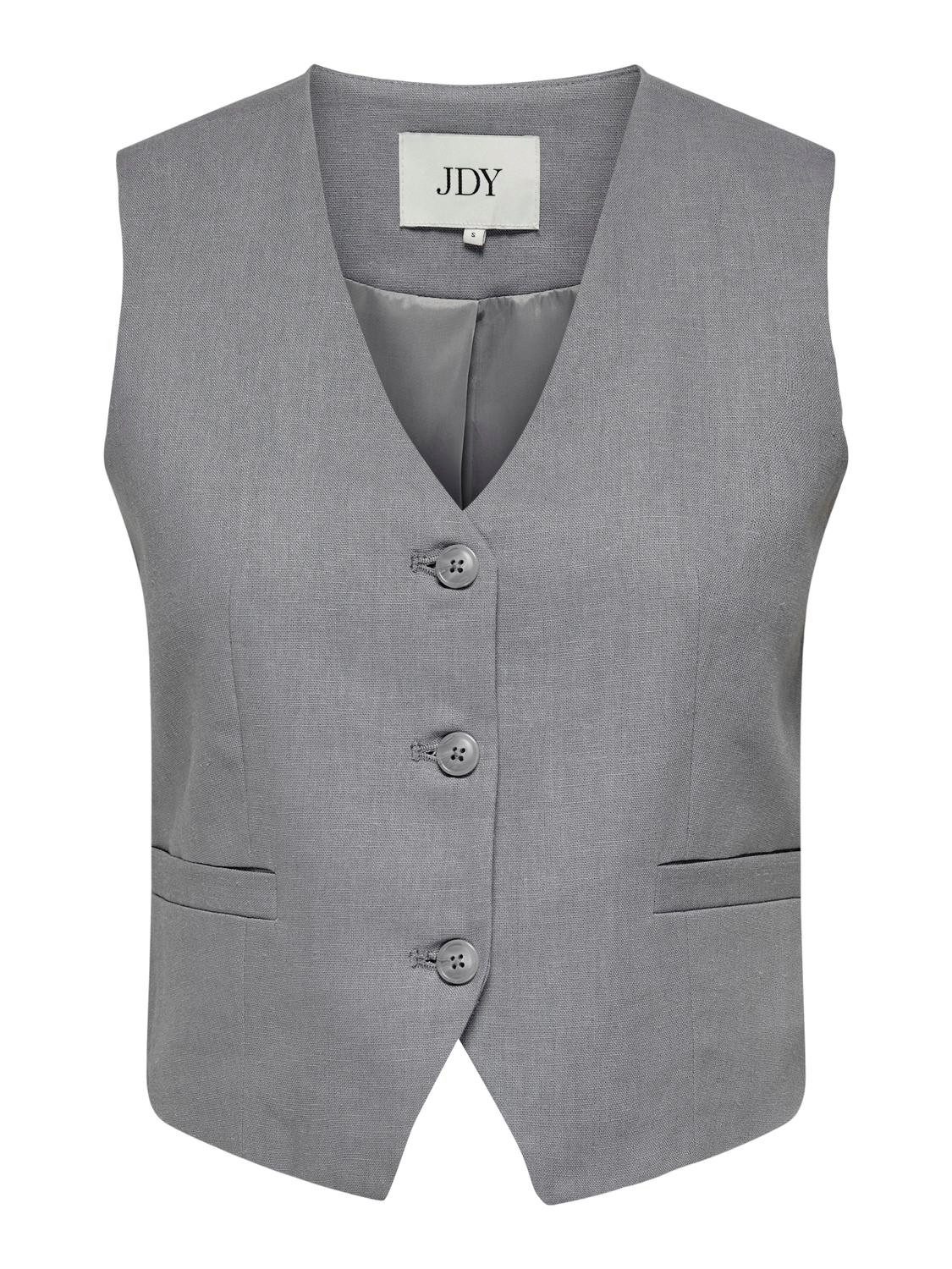 JACQUELINE de YONG Longweste Anzugweste mit Knopfleiste und Taschen JDYMAYA LINEN WAISTCOAT PNT DIA