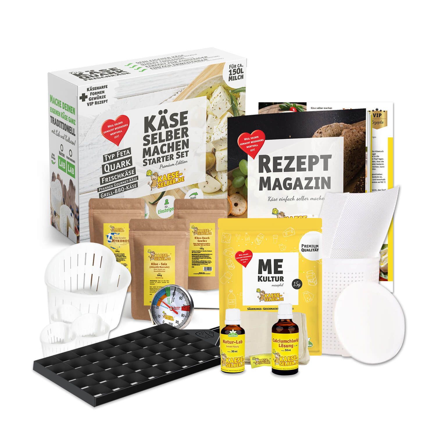 KAESE-SELBER.DE Zutaten-Set Käse selber machen Starter Set -Premium Edition- – Bild 2 von 5