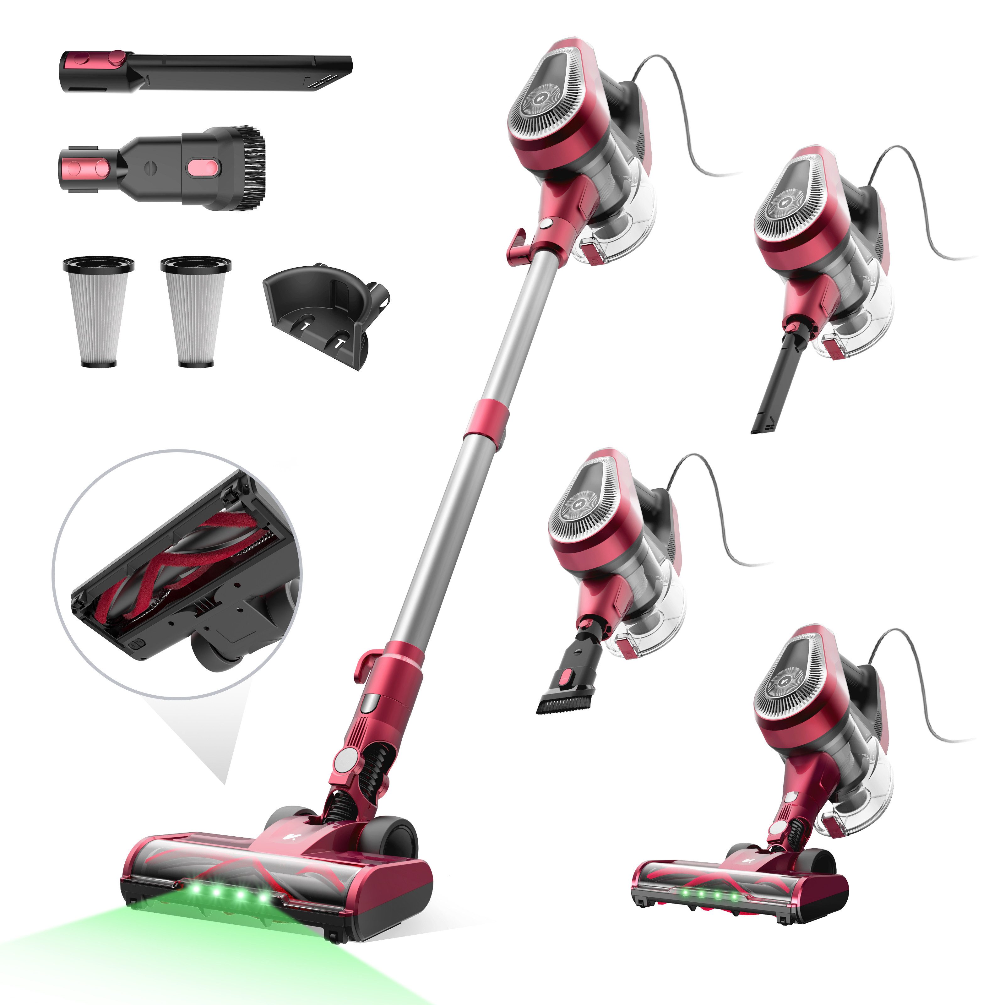 Vactidy Handstaubsauger C8 Staubsauger mit Kabel 7m/ 60kPa/ 600W/ 6-stufige Filterung, 600 W, beutellos, Staubsauger mit Kabel 7m/ 60kPa/ 600W/ 6-stufige Filterung