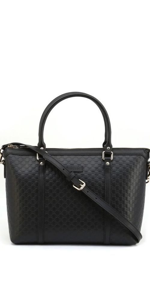 Handtasche Gucci Schultertasche Schwarz Leder