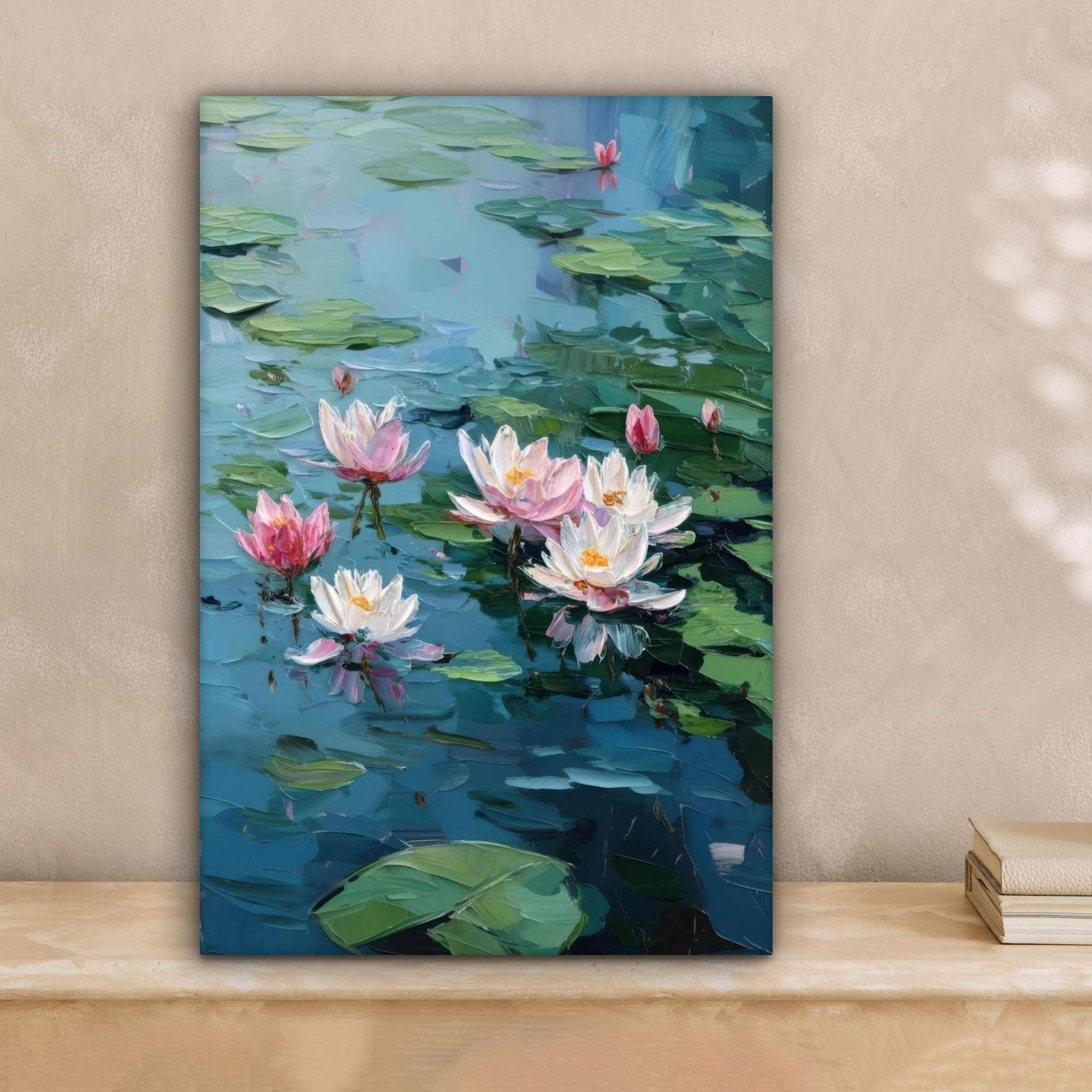OneMillionCanvasses® Leinwandbild Seerosen - Blumen - Rosa - Wasser, Fotodr günstig online kaufen