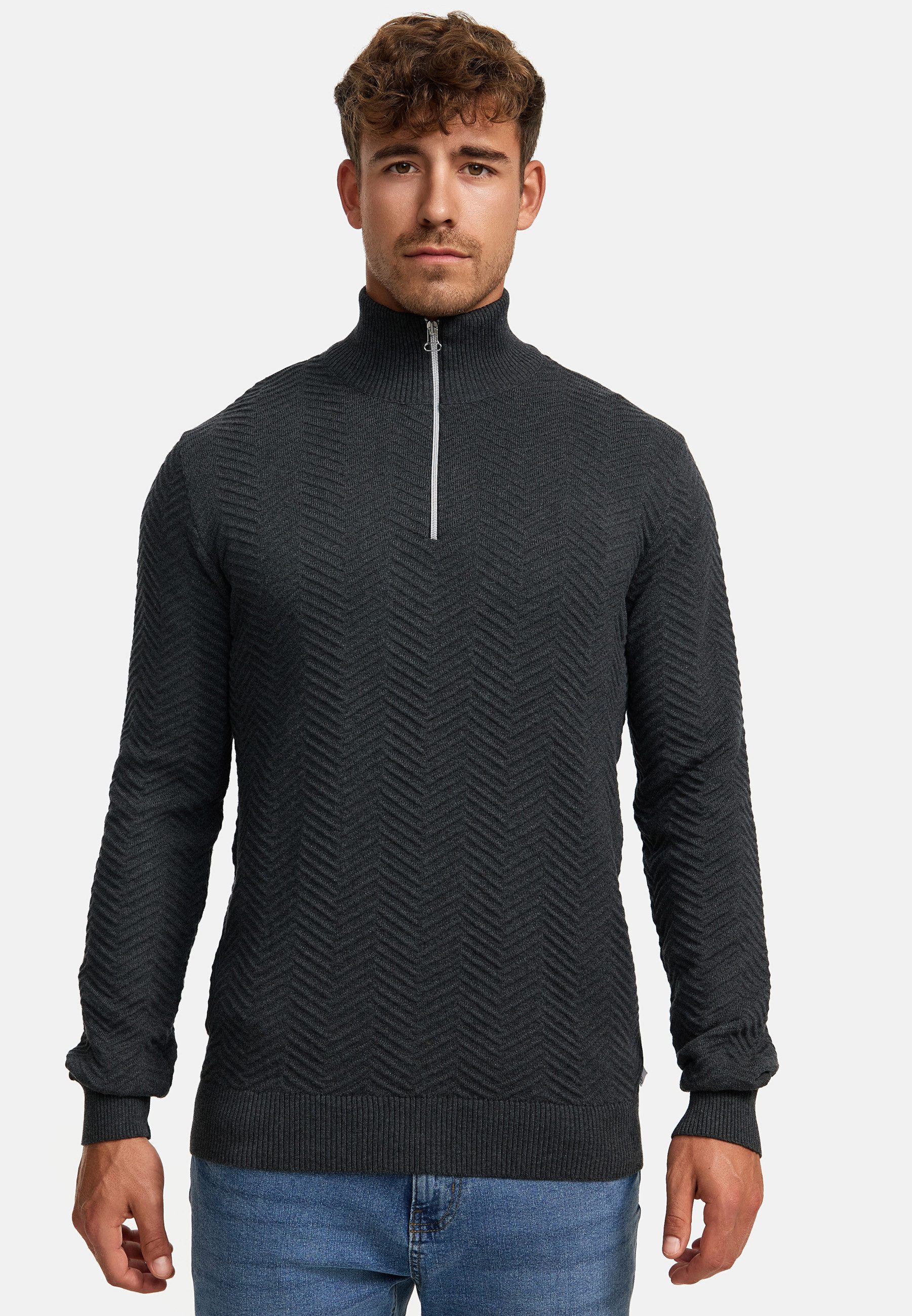 Kronstadt Strickpullover Herren KSCarlo Half-Zip Pullover Herrenpullover Half-Zip Feinstrickpullover