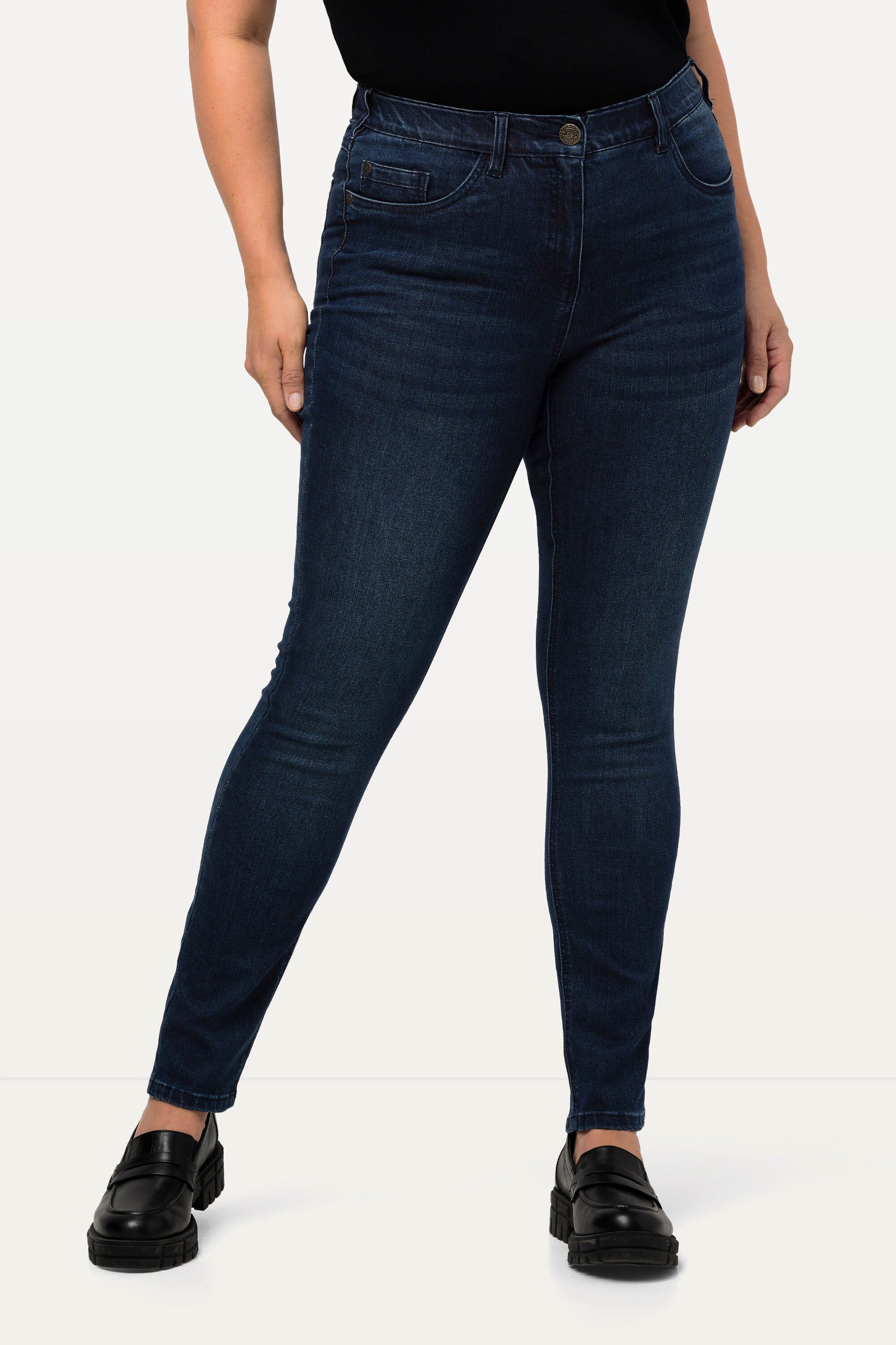 Ulla Popken Stretch-Hose Skinnyjeans Sarah schmale 5-Pocket-Form High Waist