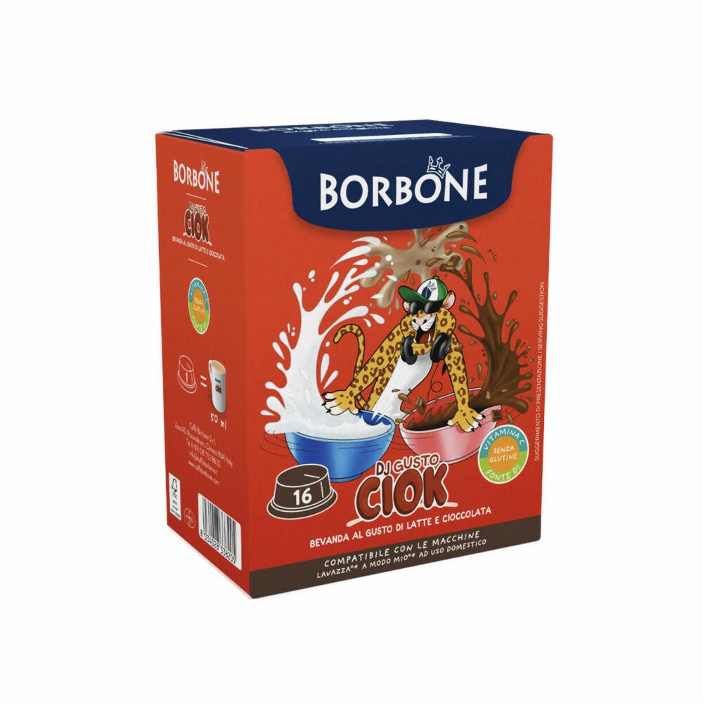 Caffè Borbone Milchmischgetränk Dj Gusto Ciok, 16 Kapseln, Kompatibel mit dem Lavazza A Modo Mio System*