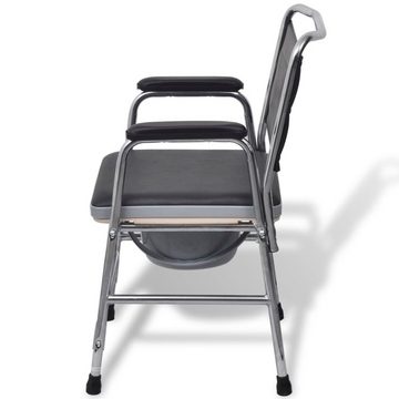 DOTMALL Toiletten-Stuhl Nachtstuhl mit Rückenlehne und Armlehnen bis 100 kg