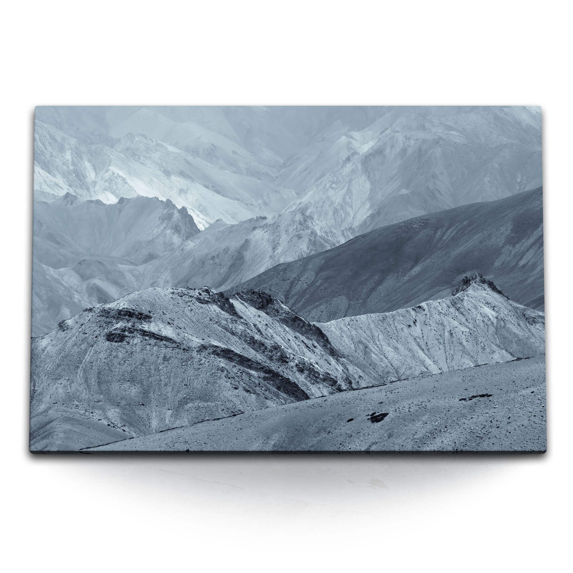 Leinwandbild 120x80cm Wandbild auf Leinwand Berge Gebirge Grau Berglandschaft Kahl