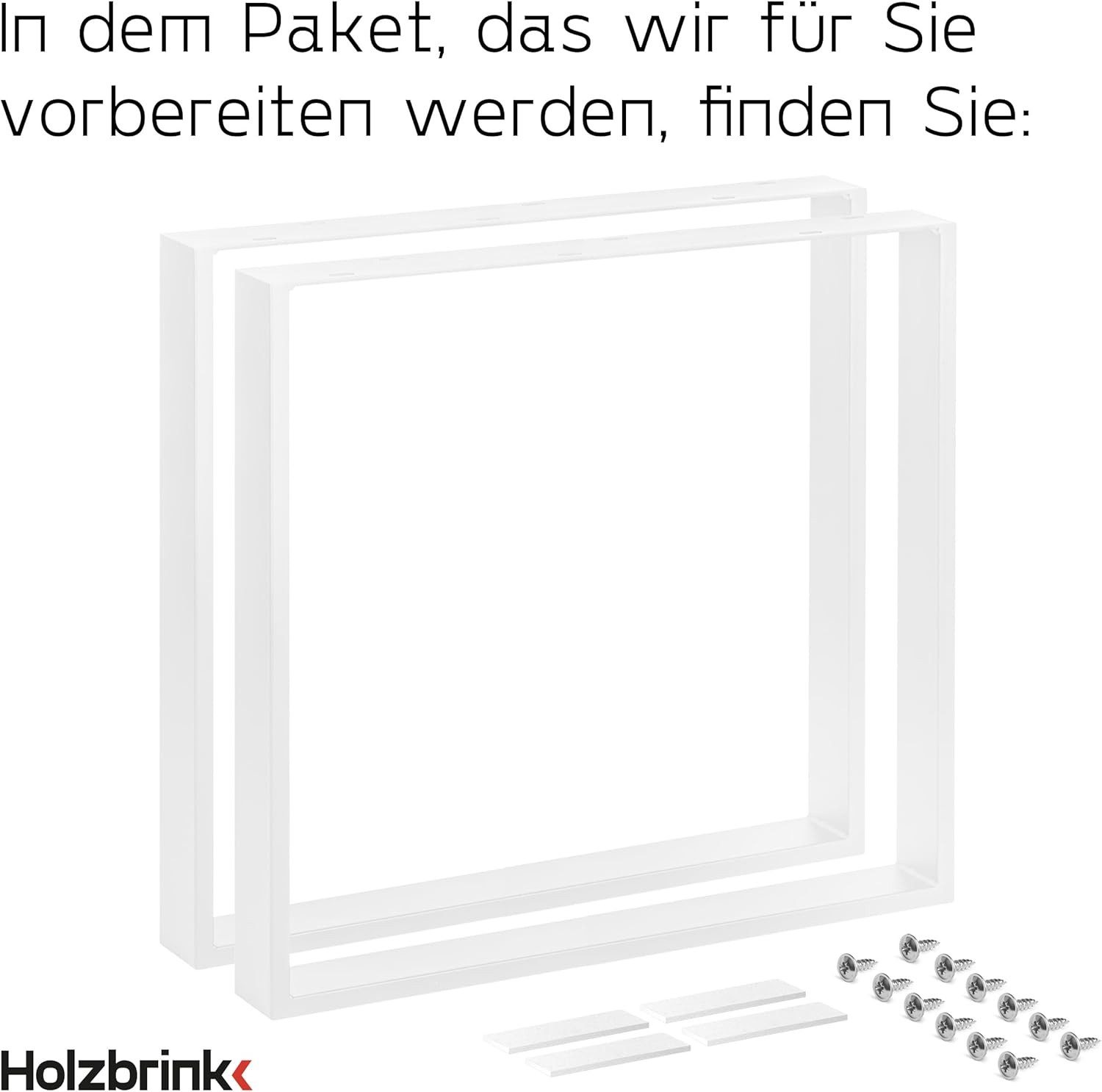 HOLZBRINK Tischbein Tischgestell Möbelfüße Tischuntergestell inkl. Bodenschoner, Tischkufen Industriestahl pulverbeschichtet