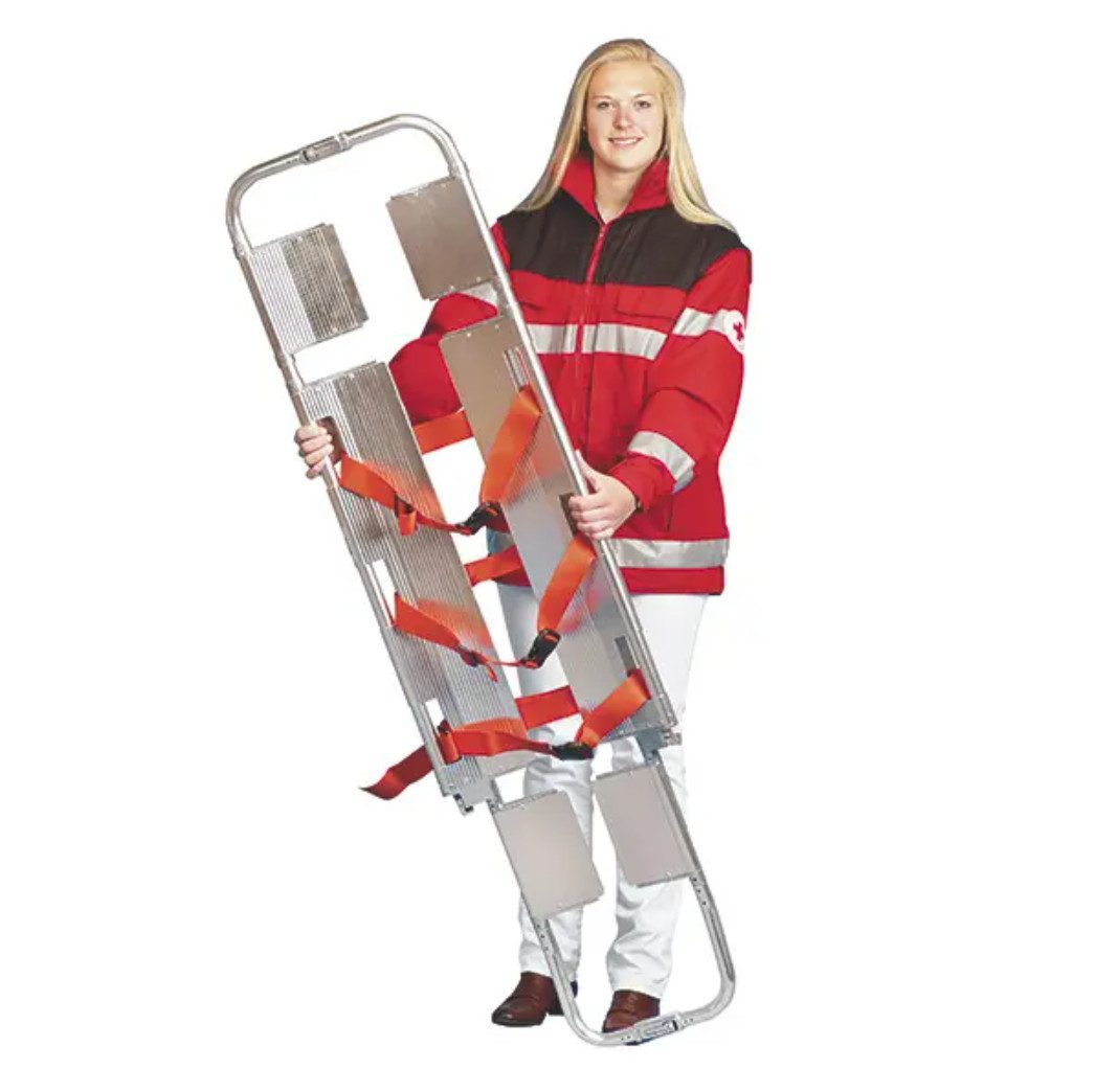 DocMed Erste-Hilfe-Set Lifeguard Schaufeltrage, (Notfalltrage, 1 St), Schnell verstellbare Länge, Leichtgewicht bei hoher Stabilität