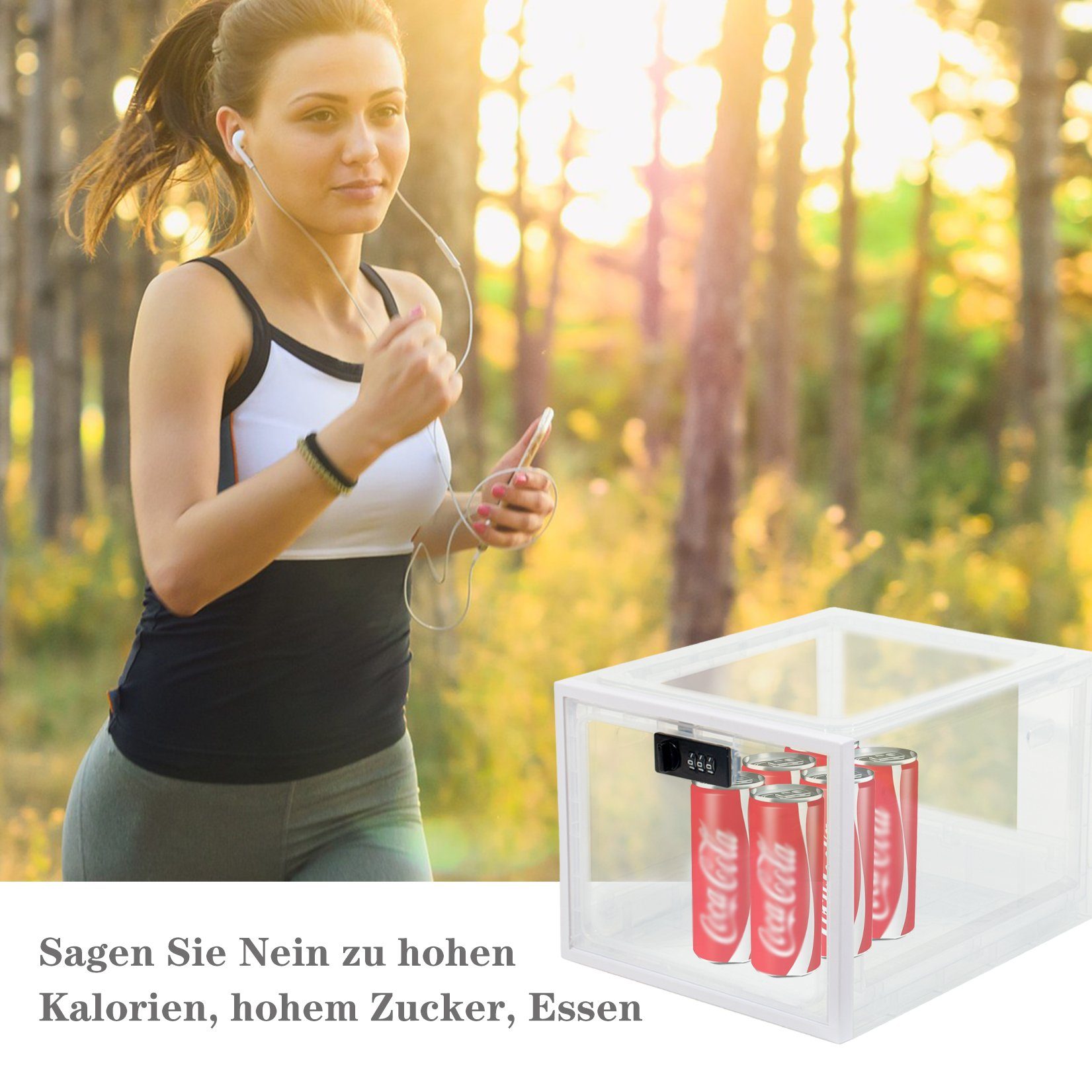 Snack-Aufbewahrungsbox Mit Handyhalter | Doppellagige Schale Für Nüsse & Obst | 21,2x21,2x11,5 Cm | Aus PP-Material