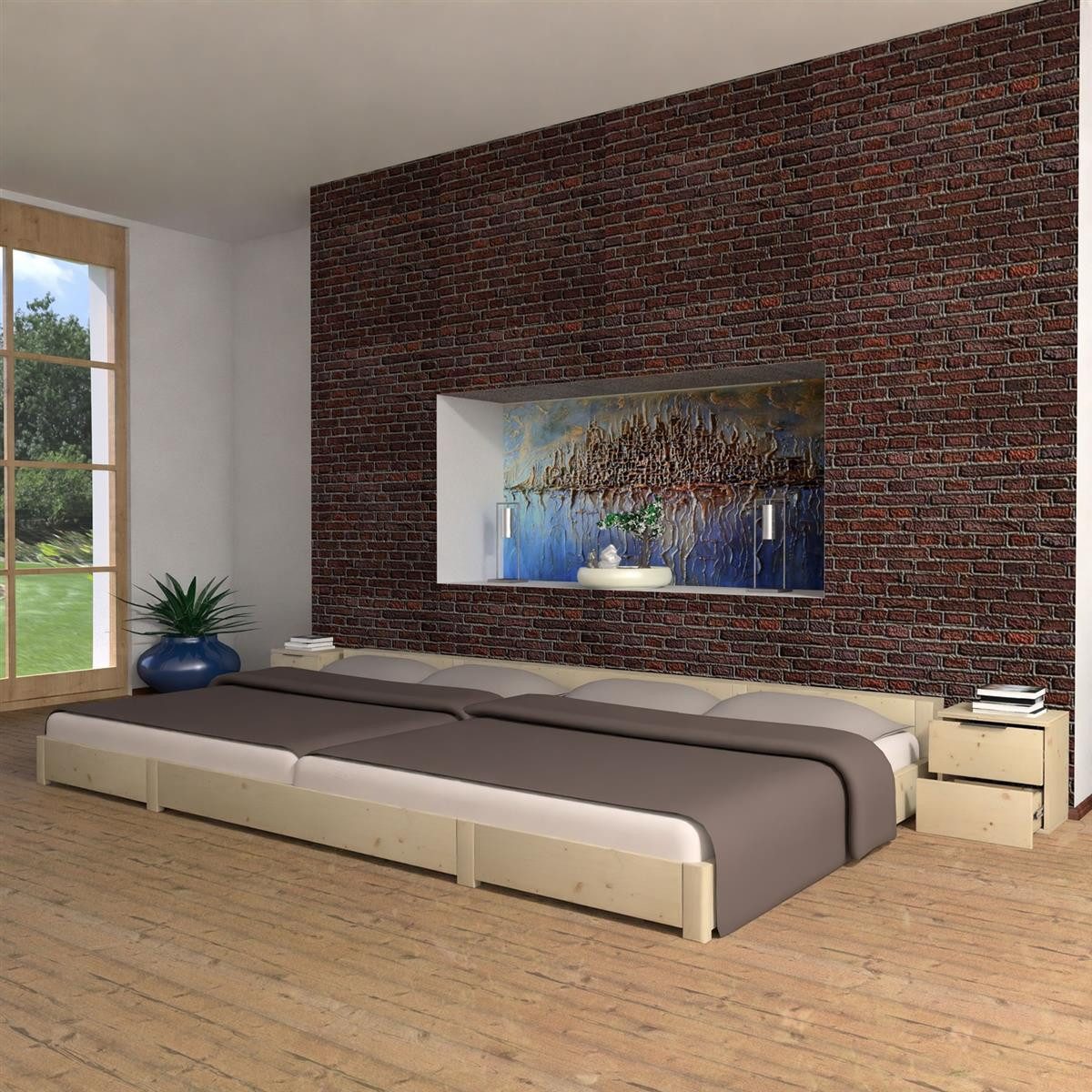 TUGA-Holztech Massivholzbett Familienbett "Familien-Nesterl" 360 200 günstig online kaufen