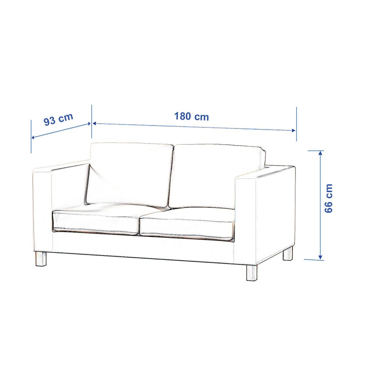 Sofahusse Karlanda Schlafsofa kurz, Cotton Panama, Dekoria