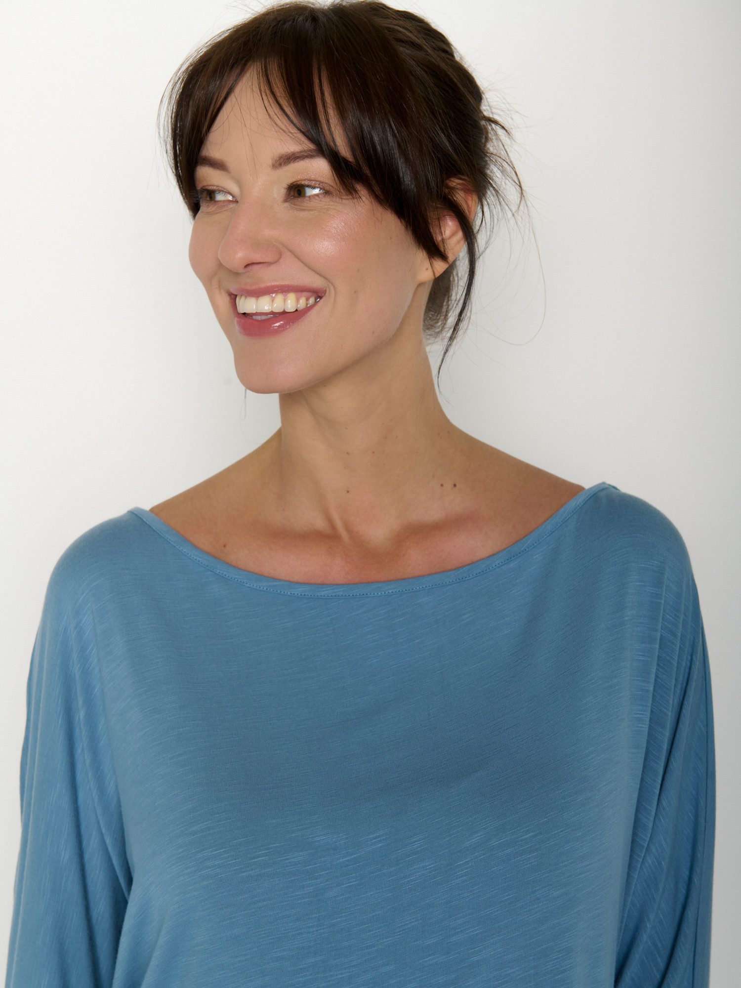 GreenBomb Longsleeve Simper Basic Motiv Basic (1er-Pack) lockerer kurzer Schnitt, Fledermaus-Ärmel, weicher Fall