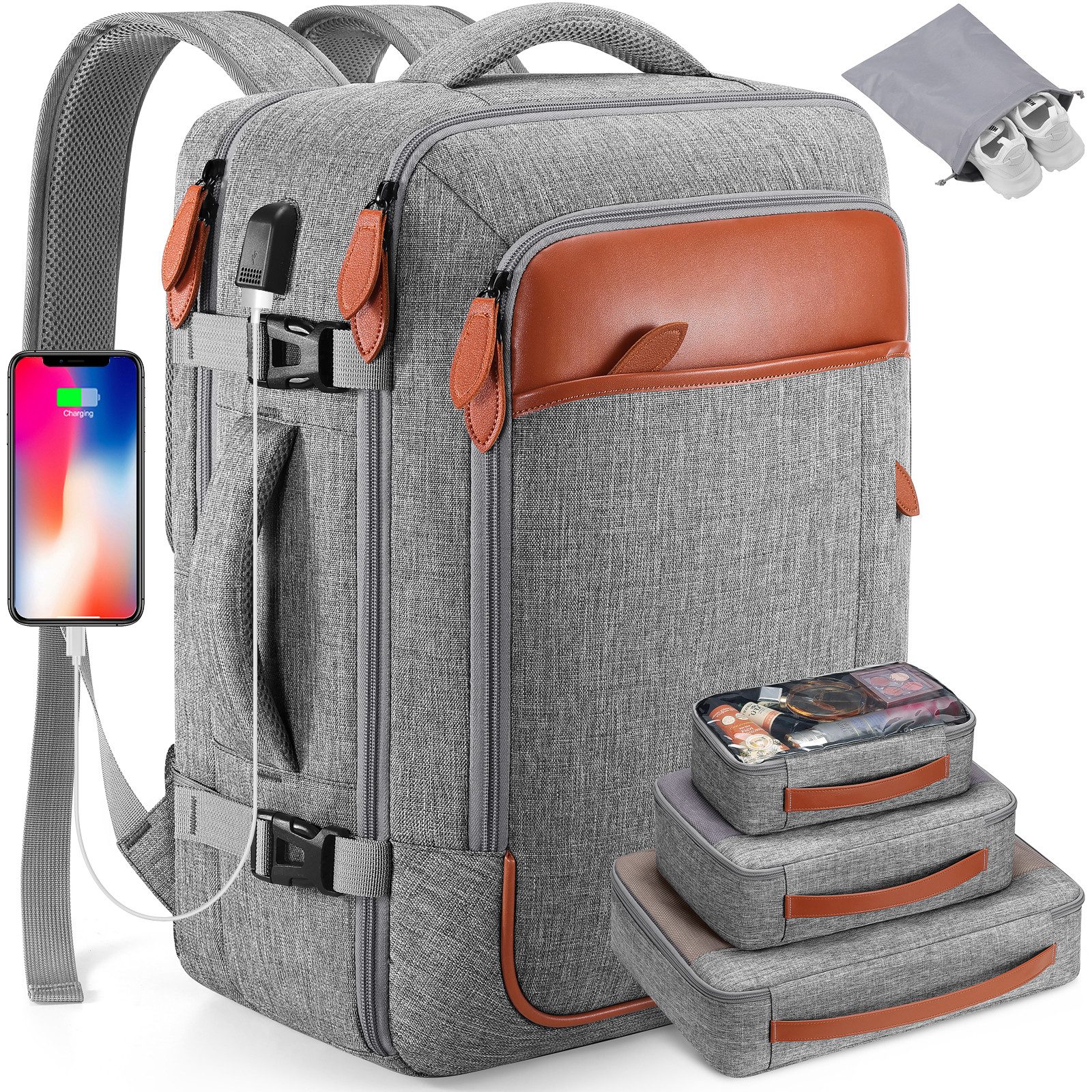 REDOM Reiserucksack Handgepäck Rucksack mit Anti-Diebstahl-Tasche günstig online kaufen
