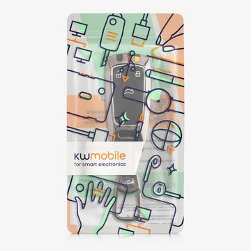 kwmobile Schlüsseltasche Auto Schlüsselhülle für Audi 3-Tasten Smartkey Autoschlüssel (nur (1-tlg), Smart Key Metallrahmen mit Silikon Case