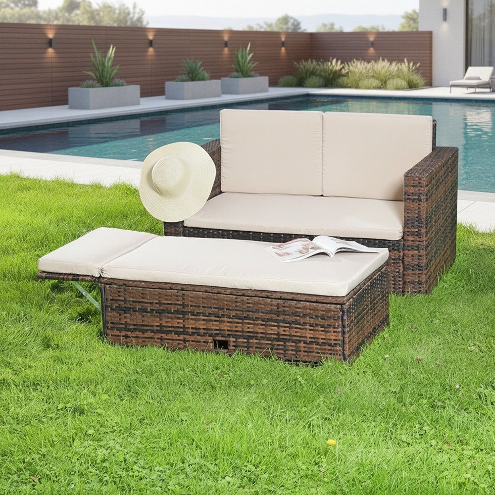 Gartenlounge-Set Polyrattan Gartensofa Lounge Sofa Gartenmöbel Gartensofa Sitzgarnitur