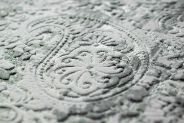 Teppich Teppich Paisley Muster Wohnzimmerteppich waschbar in Anthrazit Grau, Teppich-Traum, rechteckig, Höhe: 0.5 mm
