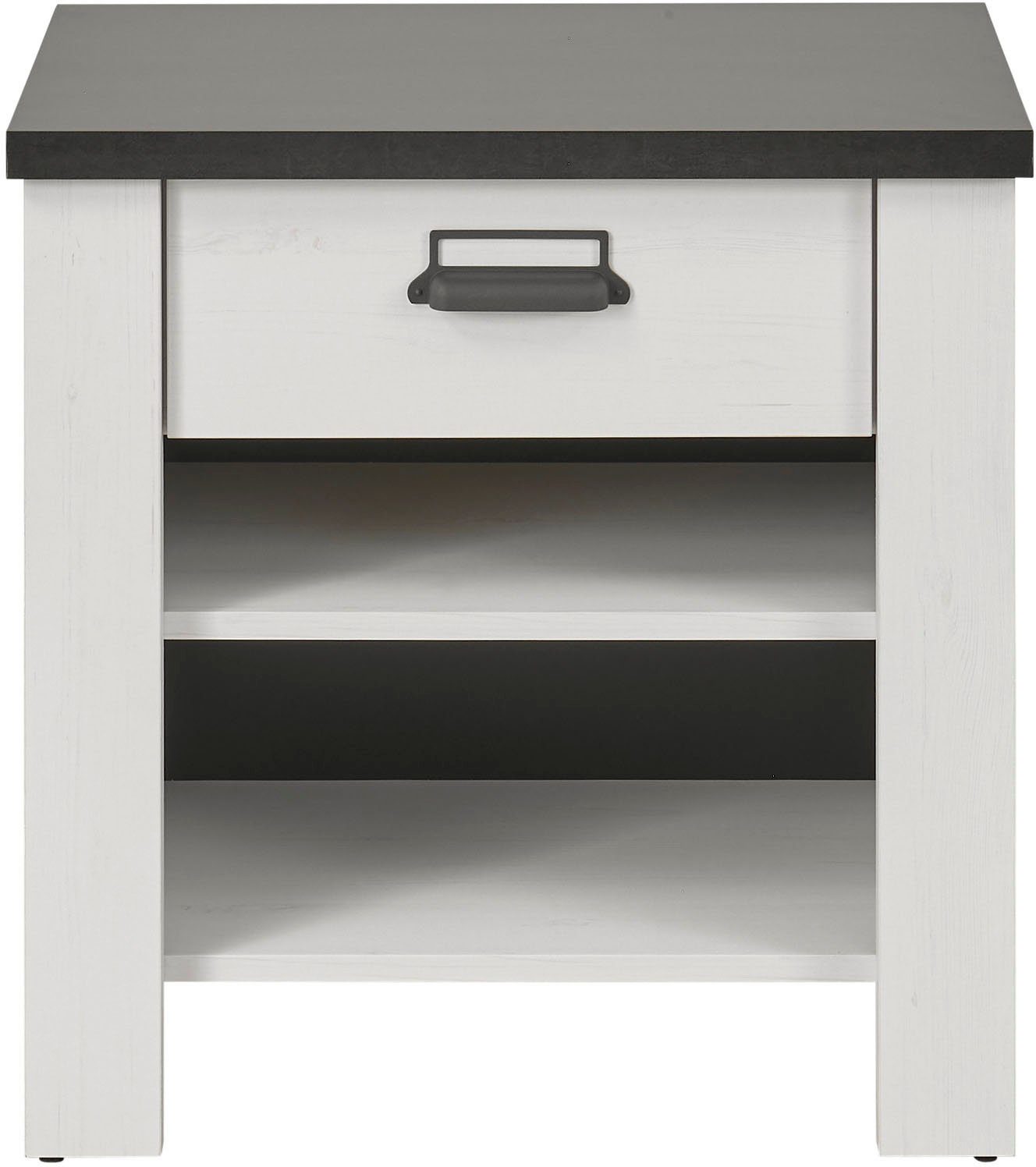 Home affaire Nachtkommode SHERWOOD, mit Apothekergriff aus Metall, Schubkasten "Soft close", Breite 60 cm
