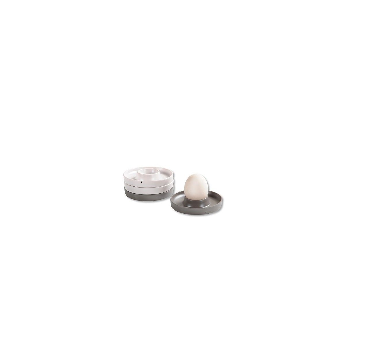 Kesper Eierbecher Eierbecher Melamin, 4er Pack, Grau/Beige, Perfek für den Frühstückstisch, spülmaschinengeeignet