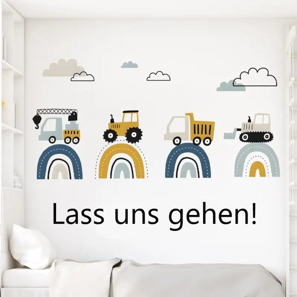 Montegoni Wandsticker Cartoon-Baustellenfahrzeuge Wandtattoo – Aquarell günstig online kaufen
