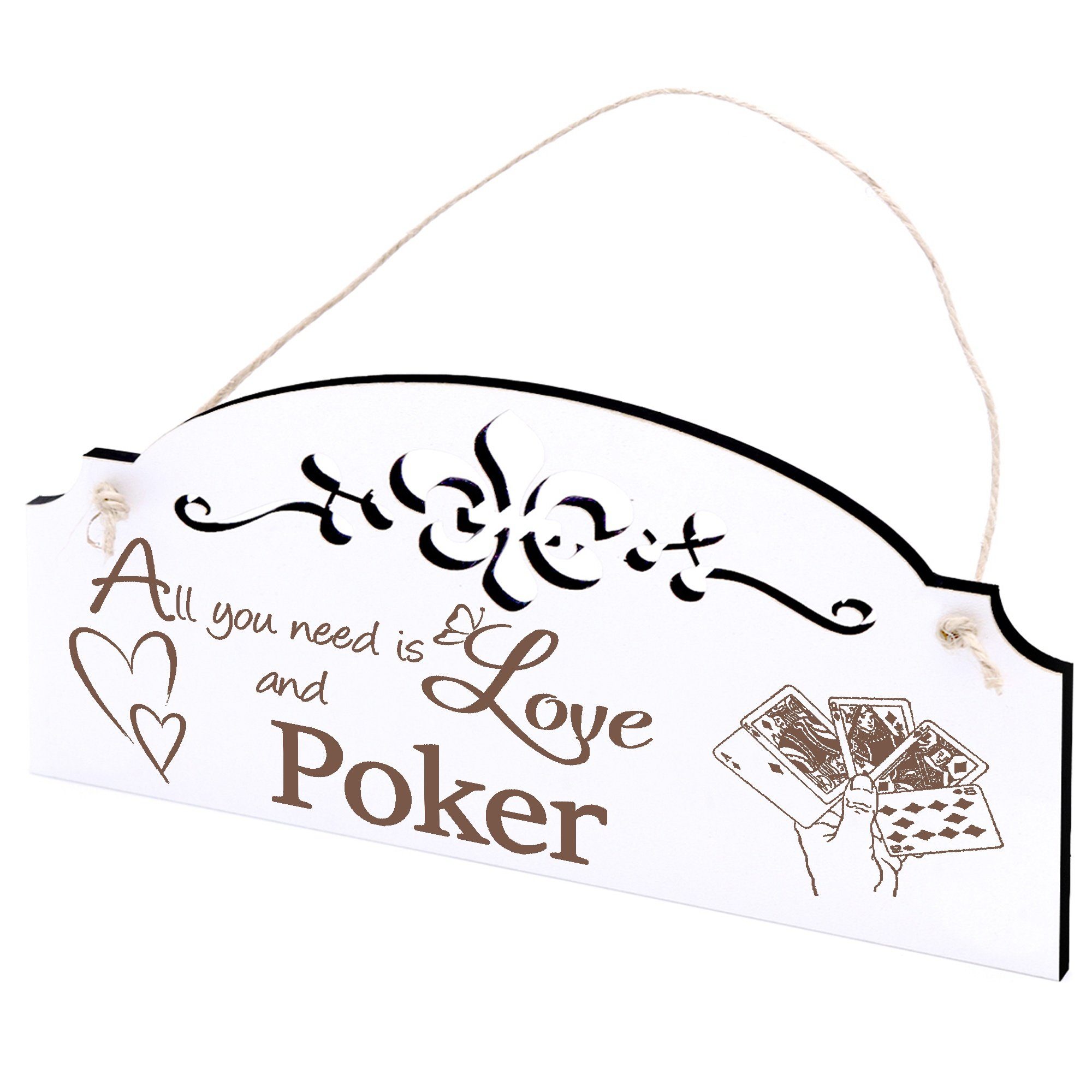Dekolando Hängedekoration Poker Deko 20x10cm All you need is Love