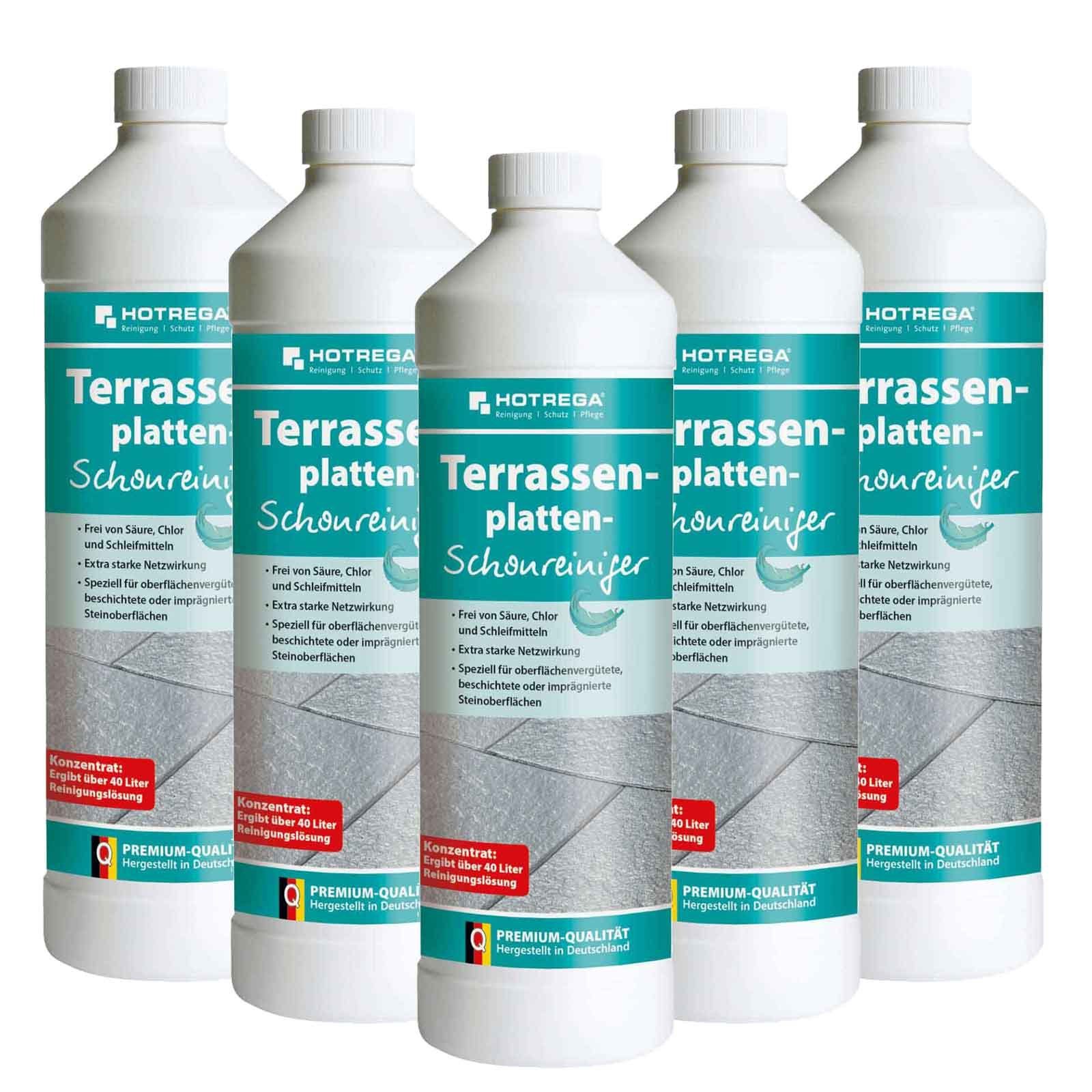 HOTREGA® Terrassenplatten Reiniger x 1L Terrasse Balkon reinigen Schonreiniger Reinigungskonzentrat