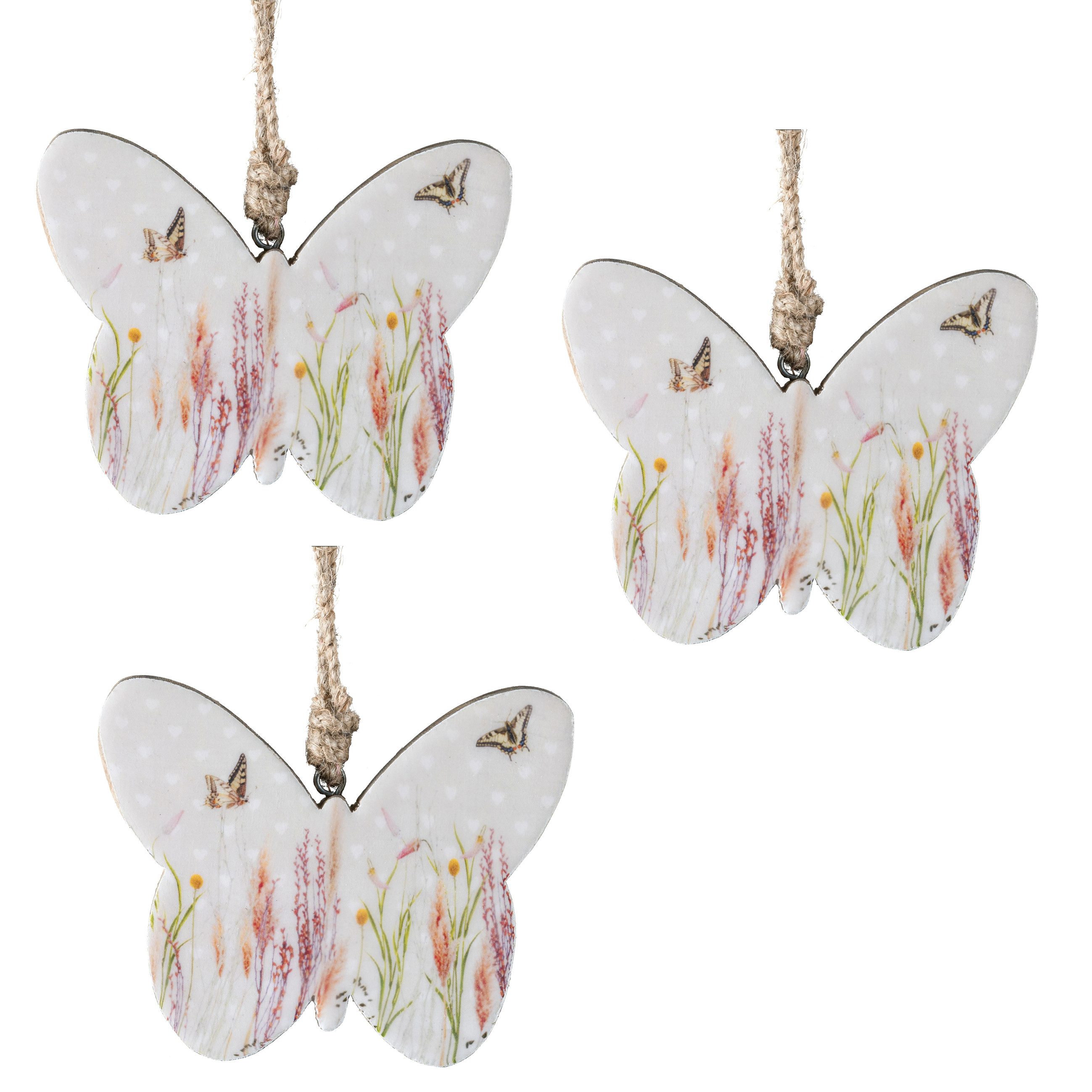 Creativ home Dekohänger Schmetterlingshänger (3 St), mit floralem Design