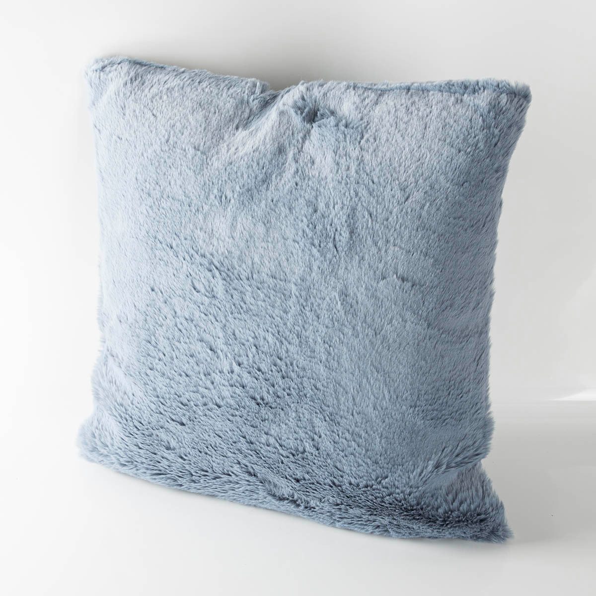 Fellkissen Deko Kuschelkissen Plüsch einfarbig eisblau 45x45cm