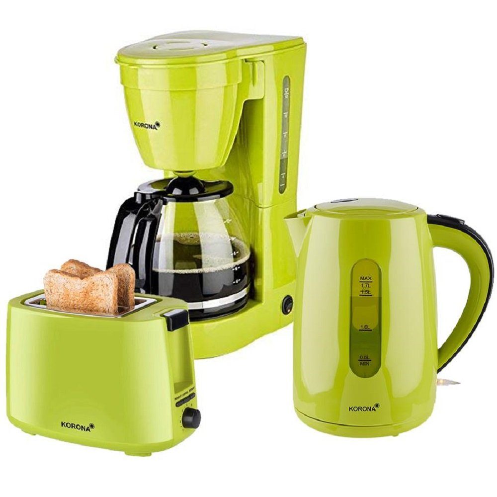 Toaster Wasserkocher Grün KORONA Frühstücksset Küchenset Kaffeemaschine 