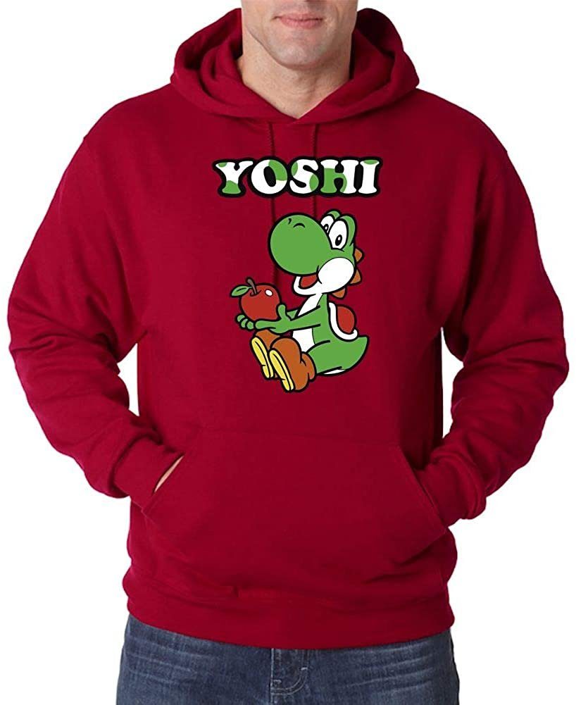 Youth Designz Kapuzenpullover Yoshi mit Apfel Herren Hoodie Pullover mit Retro Gaming Print Rot