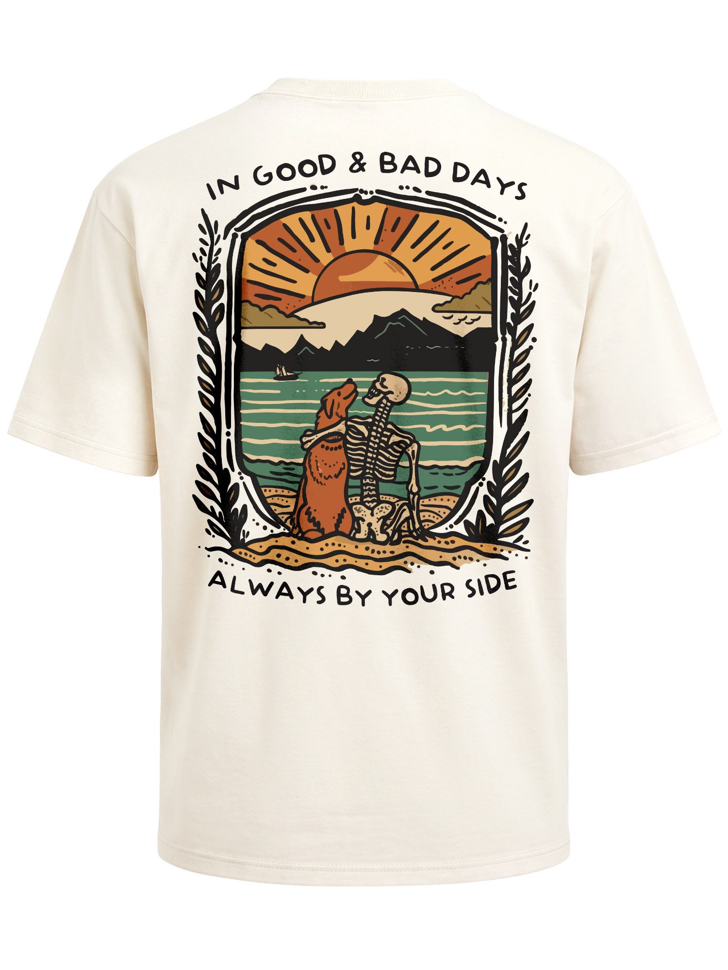 Neverless Oversize-Shirt Herren T-Shirt - Alway by your side - Oversized Relaxed Fit Sommer mit Print