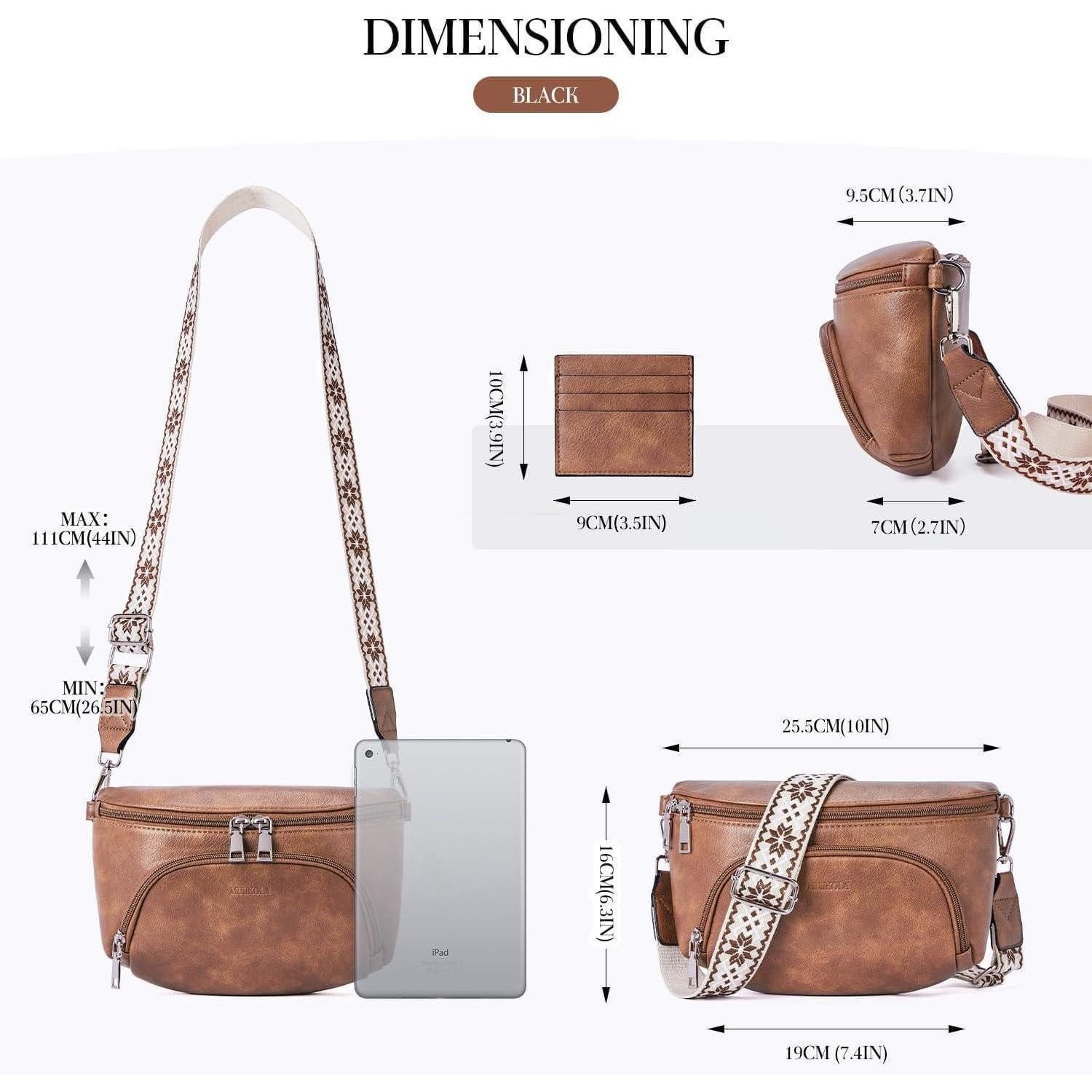 LuxusKollektion Umhängetasche Kleine Damen Umhängetasche Veganes Leder RFID Blockierung Brusttasche