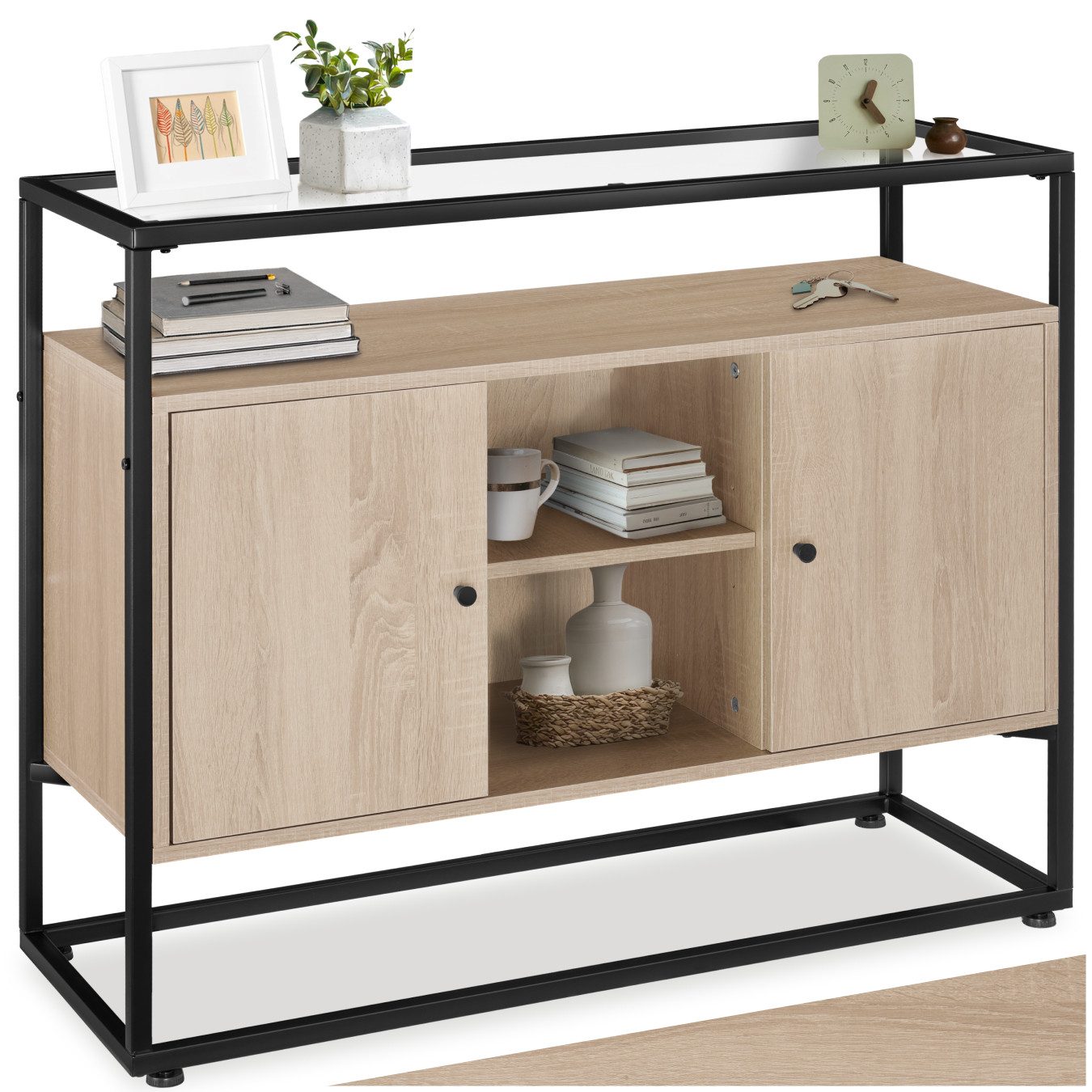 tectake Sideboard Kommode Oldham 100x38x80,5cm, Industrial günstig online kaufen
