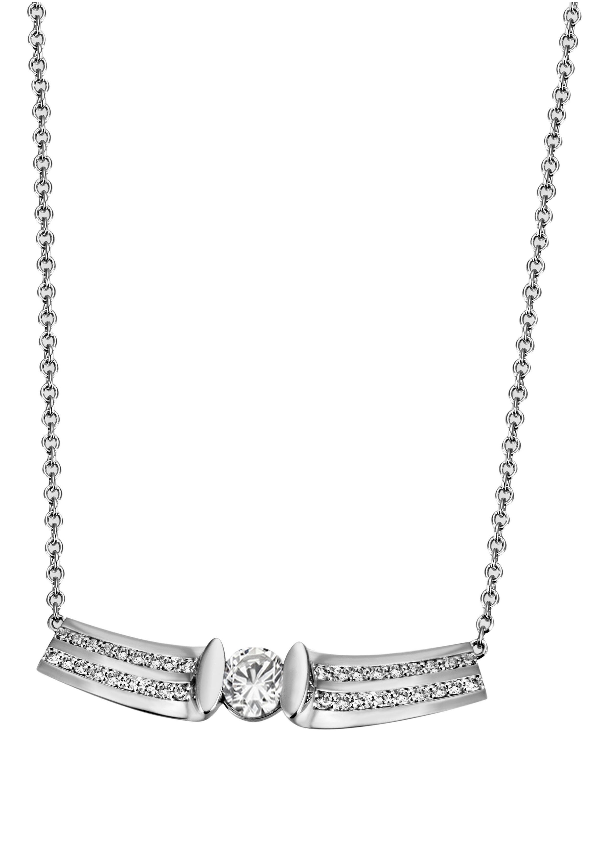 Firetti Kette mit Anhänger Schmuck Geschenk Silber 925 Halsschmuck  Halskette Ankerkette Solitär, zu Kleid, Shirt, Jeans, Sneaker! Anlass  Geburtstag Weihnachten, Edles Schmuckstück für einen starken Auftritt