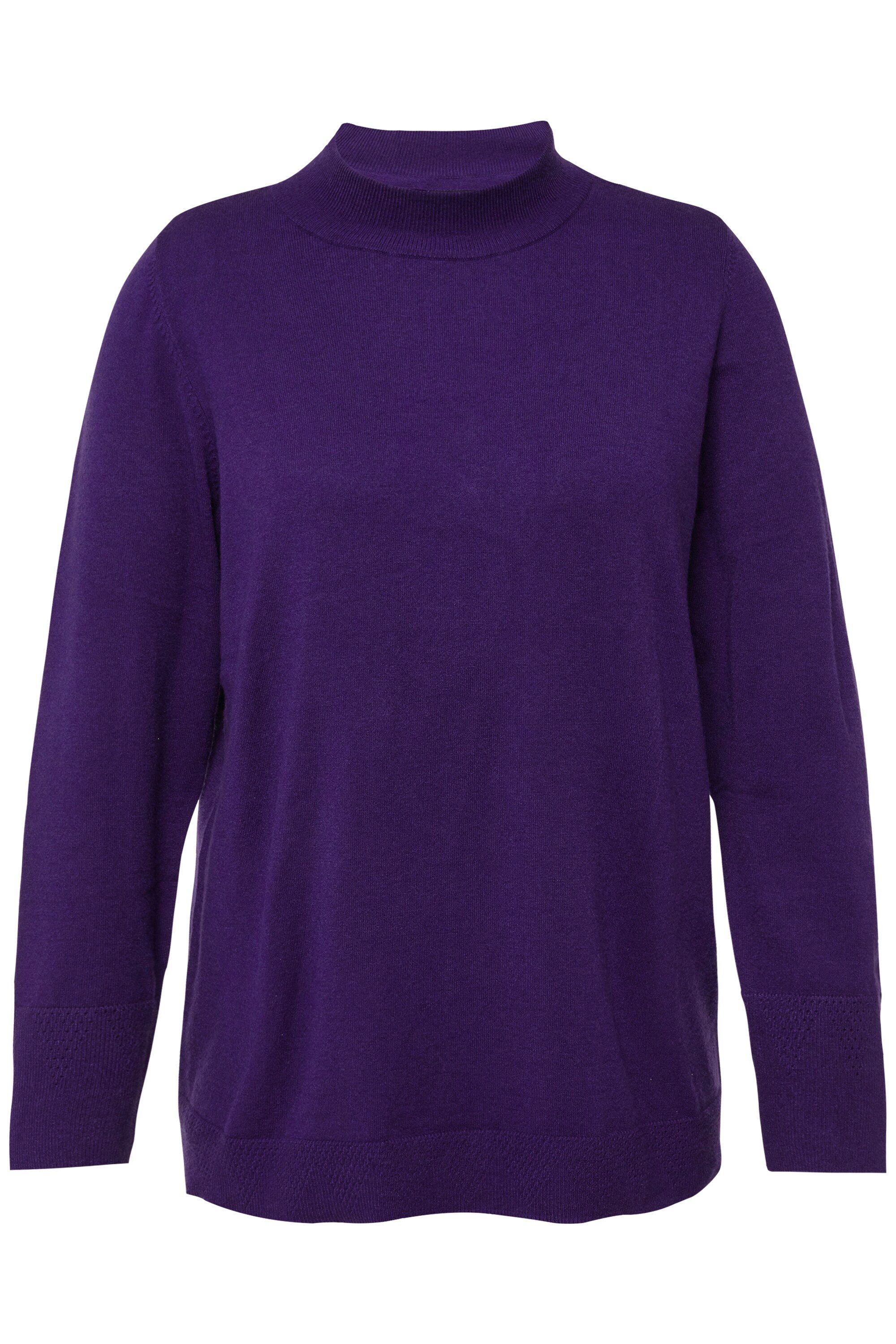 Ulla Popken Strickpullover Pullover Stehkragen Langarm günstig online kaufen